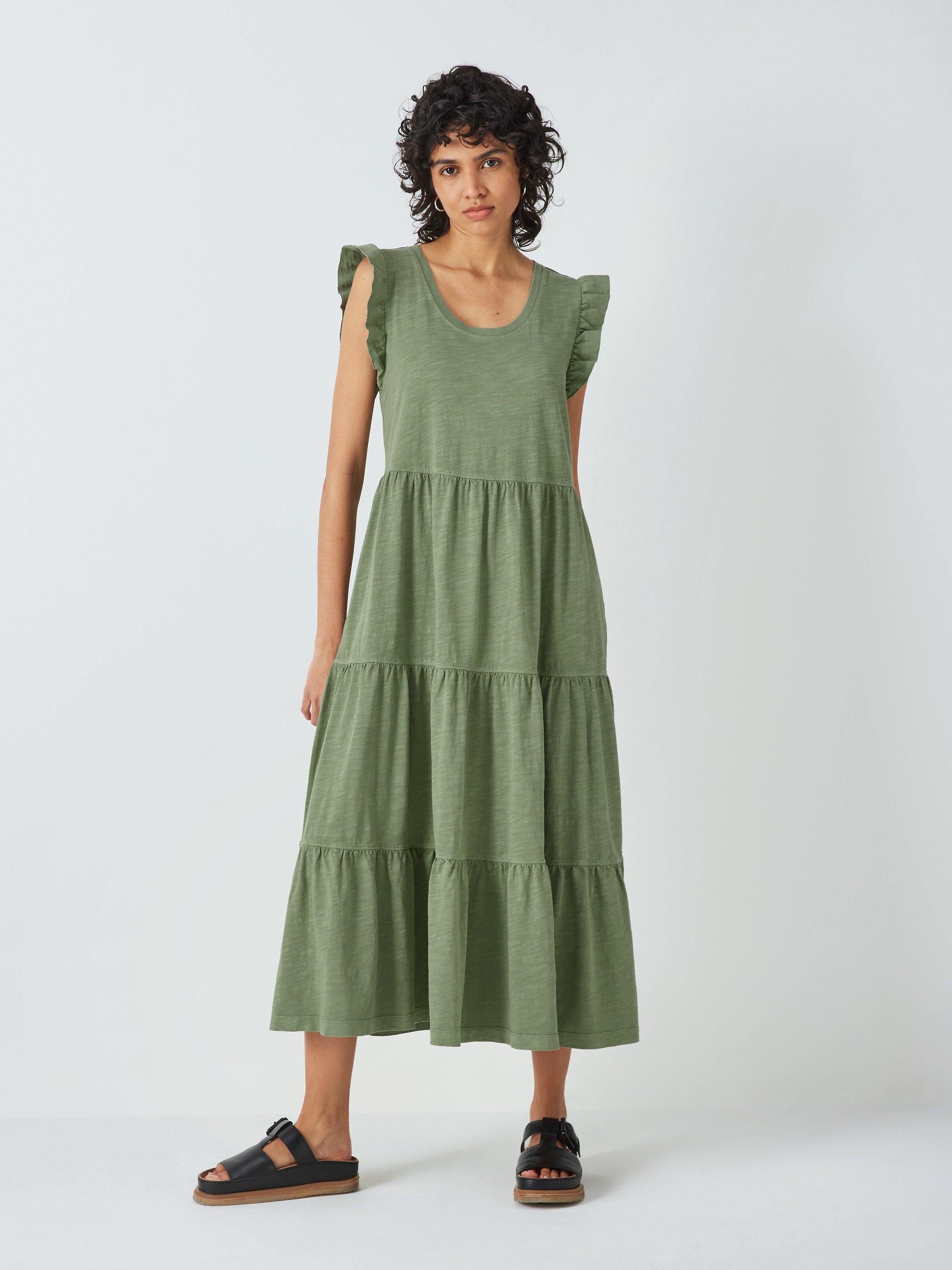 AND/OR Brooklyn Tiered Jersey Dress, Khaki
