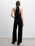 Mango Cuca Halter Neck Jumpsuit, Black