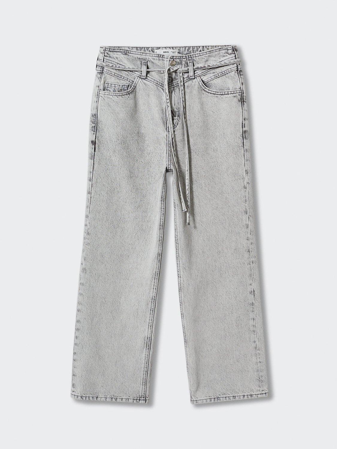 Mango Bohemian Denim Jeans, Grey