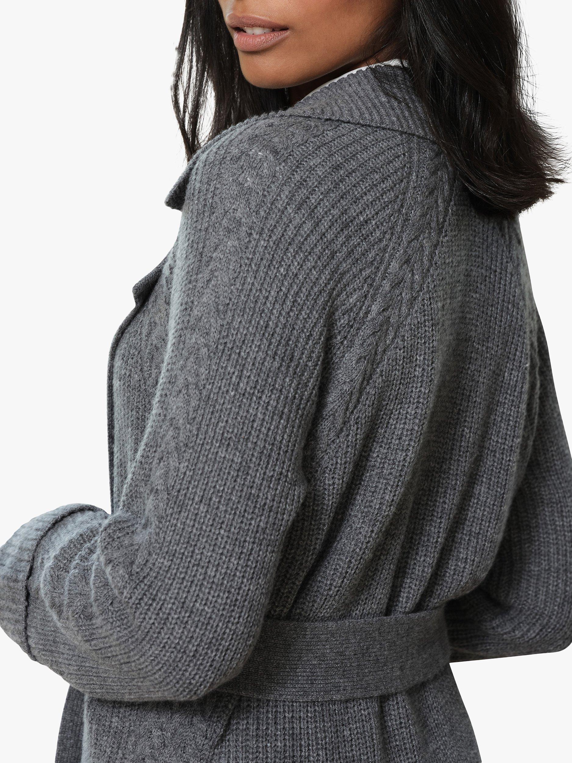 Product image 2 of 3, which shows Pure Collection Cashmere Collar Cardigan, Charcoal, S
