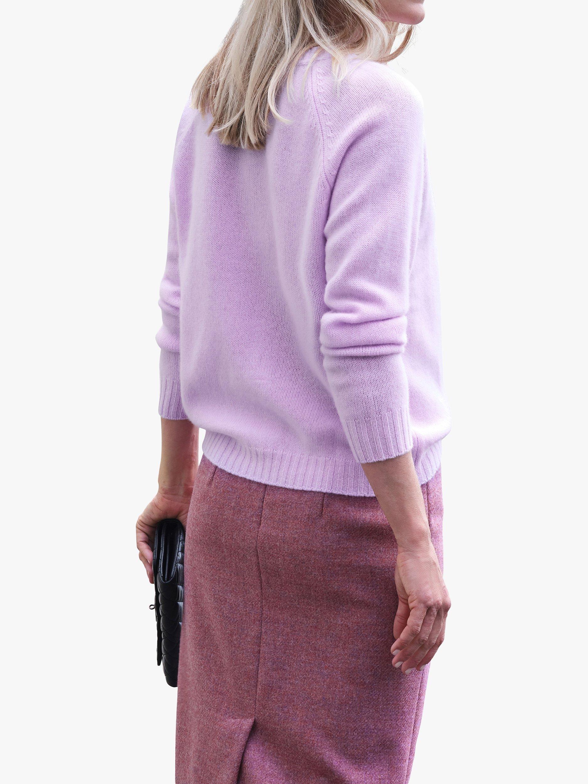 Product image 2 of 3, which shows Pure Collection Lofty Cashmere Jumper, Purple, 8