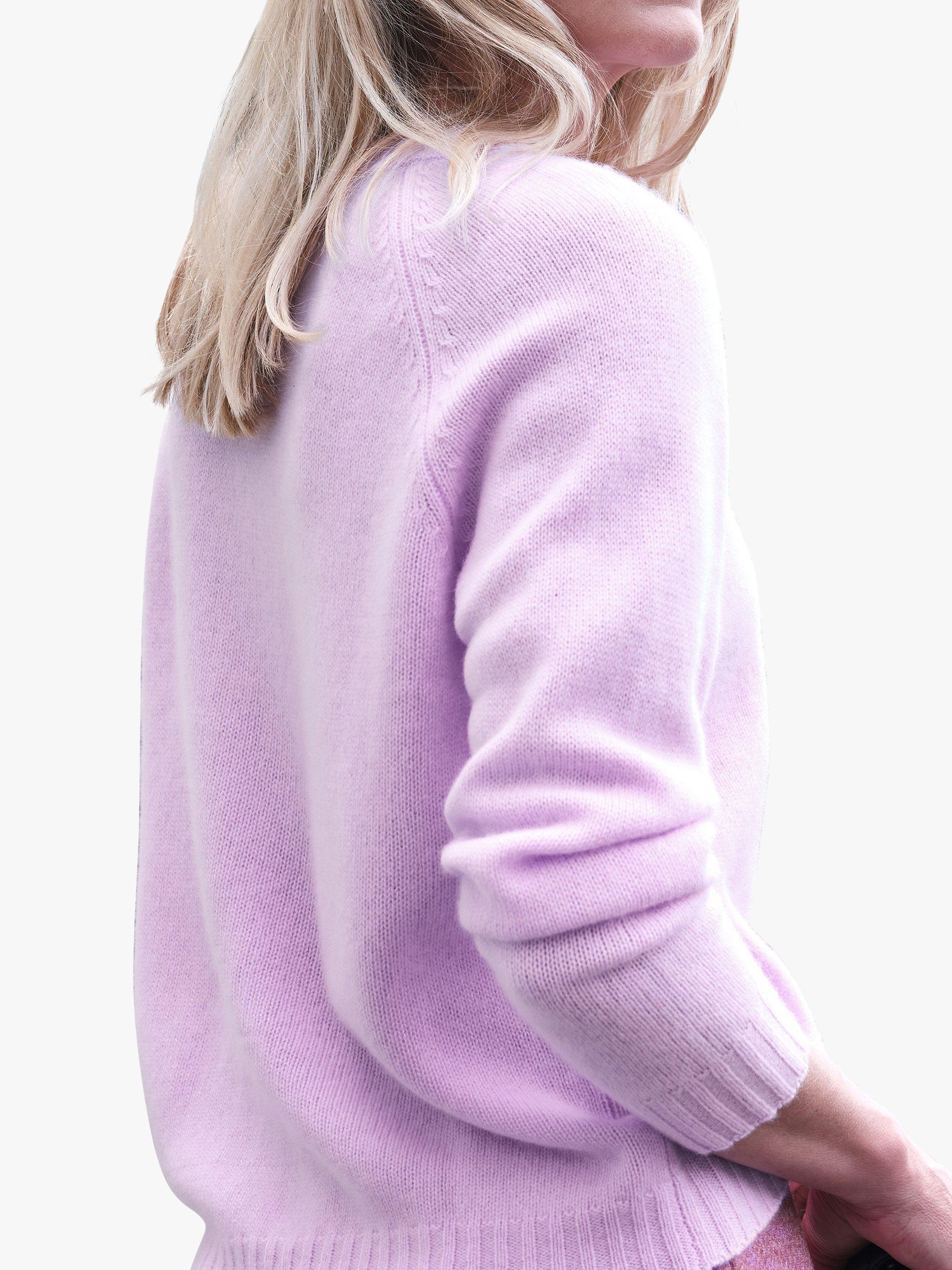 Product image 3 of 3, which shows Pure Collection Lofty Cashmere Jumper, Purple, 8
