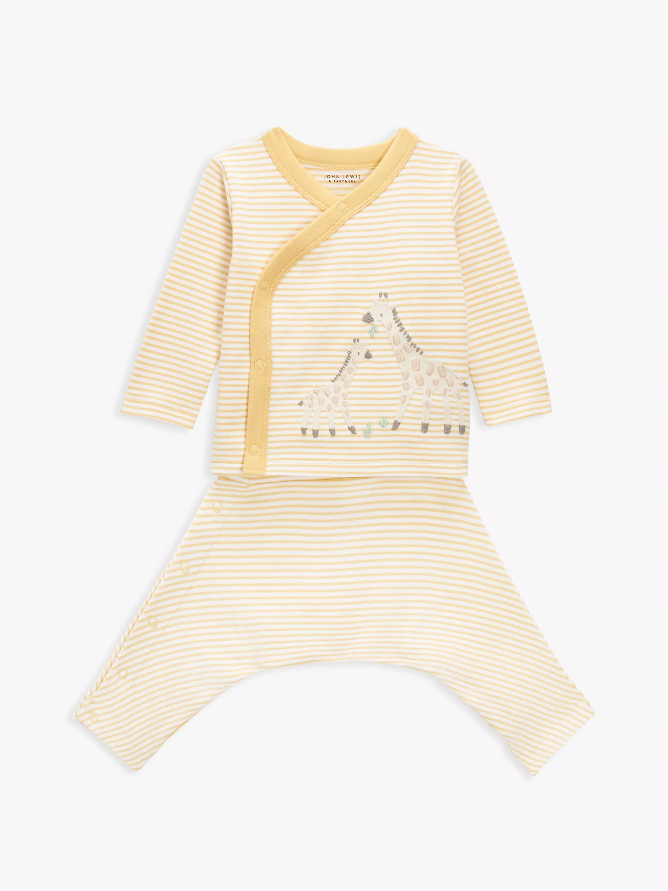 John Lewis Baby GOTS Organic Cotton Hip Dysplasia Wrap Top Trousers Set Multi