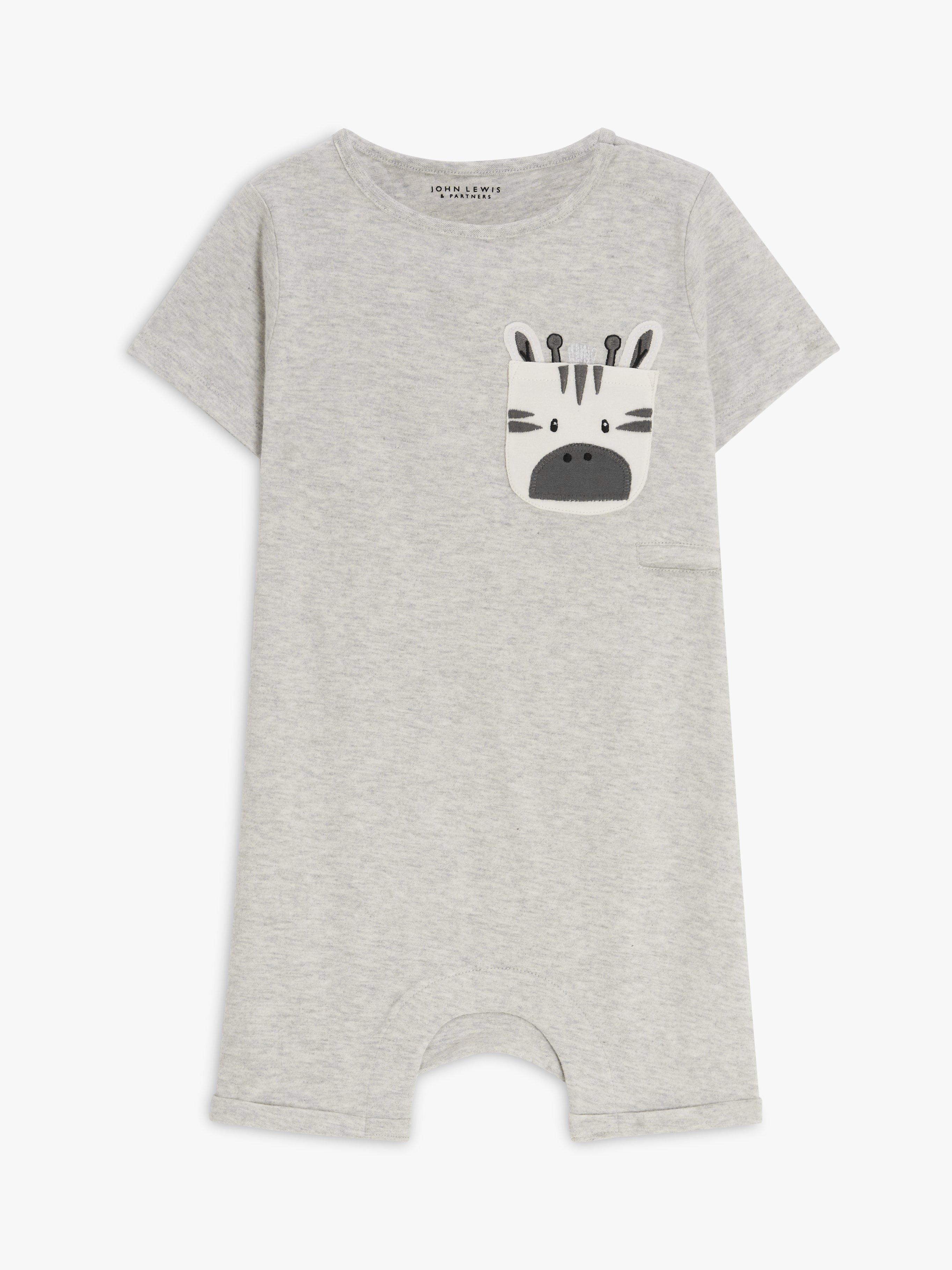 John Lewis Baby GOTS Organic Cotton Adaptive Short Romper, Multi