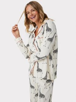 Chelsea Peers Organic Cotton Giraffe Pyjamas - view 2, Off White