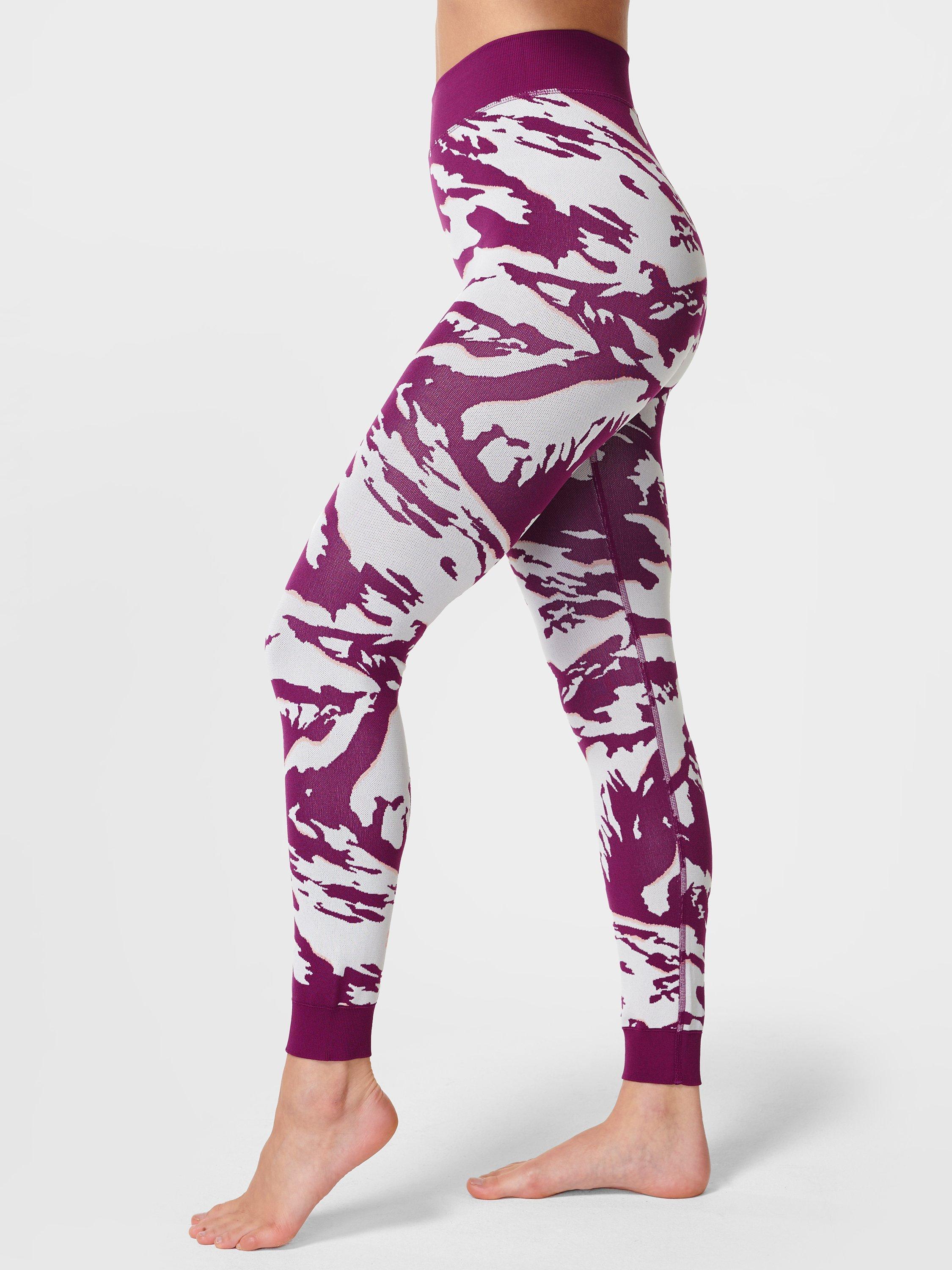 Sweaty Betty Peaks Jacquard Base Layer Leggings, Amaranth Pink