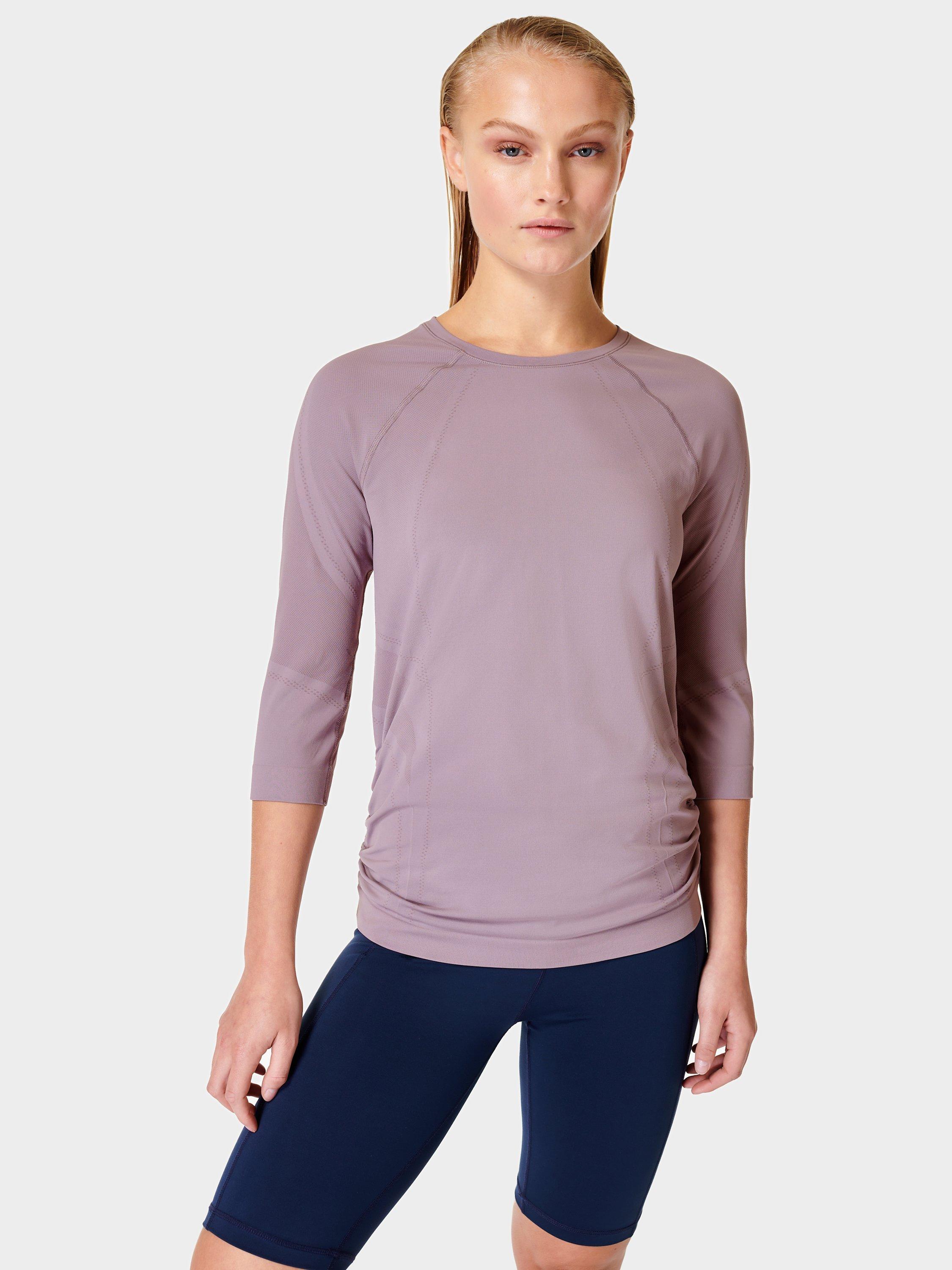 Sweaty Betty Dynamic Seamless Yoga Top, Purple Dark