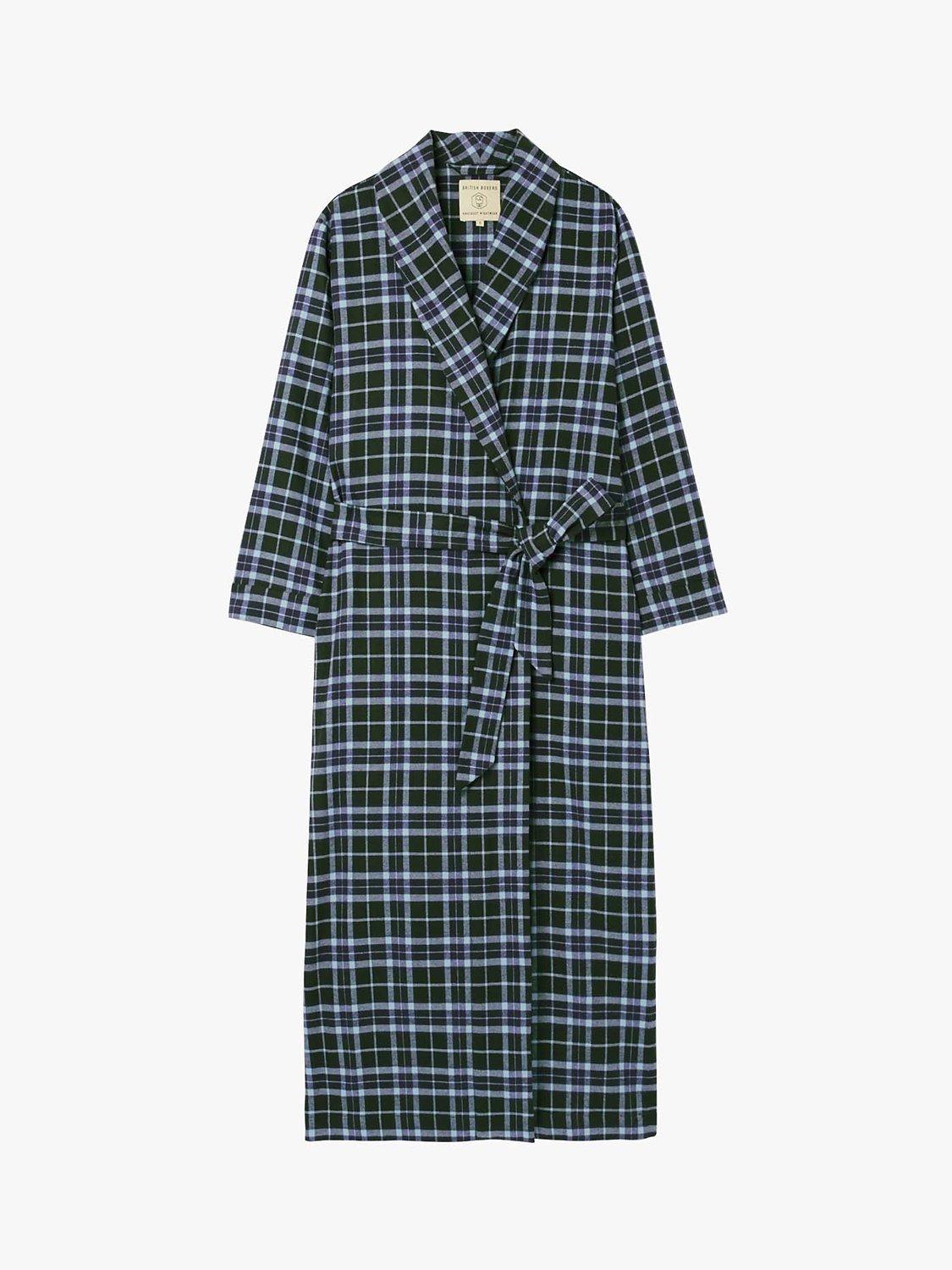 Product image 2 of 7, which shows British Boxers Tartan Brushed Cotton Dressing Gown, Jura, XS