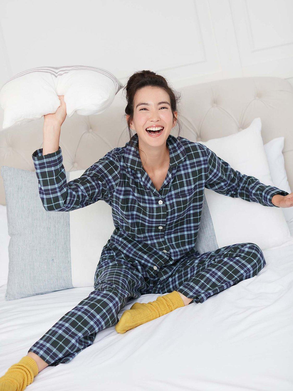 Product image 1 of 7, which shows British Boxers Tartan Brushed Cotton Pyjama Set, Jura, XS