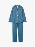 Herringbone Brushed Cotton Pyjama Set, Teal