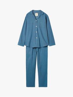 Herringbone Brushed Cotton Pyjama Set - view 2, Stornoway