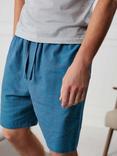 British Boxers Herringbone Brushed Cotton Sleep Shorts, Teal