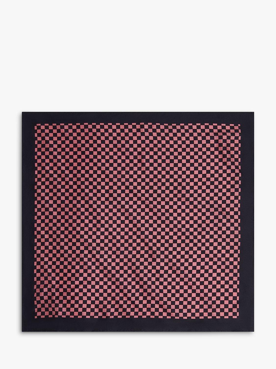 Whistles Checkerboard Silk Scarf, Pink/Multi, One Size