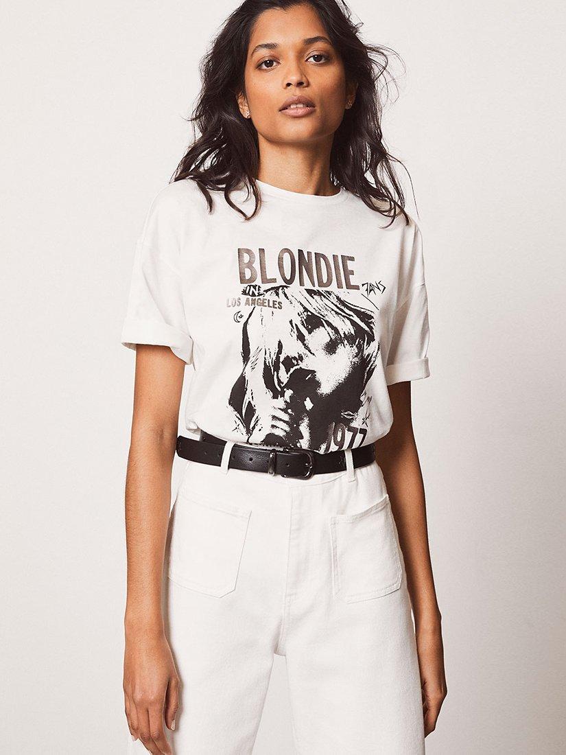 Mint Velvet Blondie T-Shirt, White Ivory