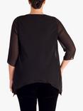 chesca Curve Double Layer Top, Black