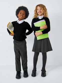 John Lewis Unisex Cotton School Jumper, Pack of 2, Black