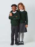 John Lewis ANYDAY Unisex Cotton School Jumper, Pack of 2, Green Bottle