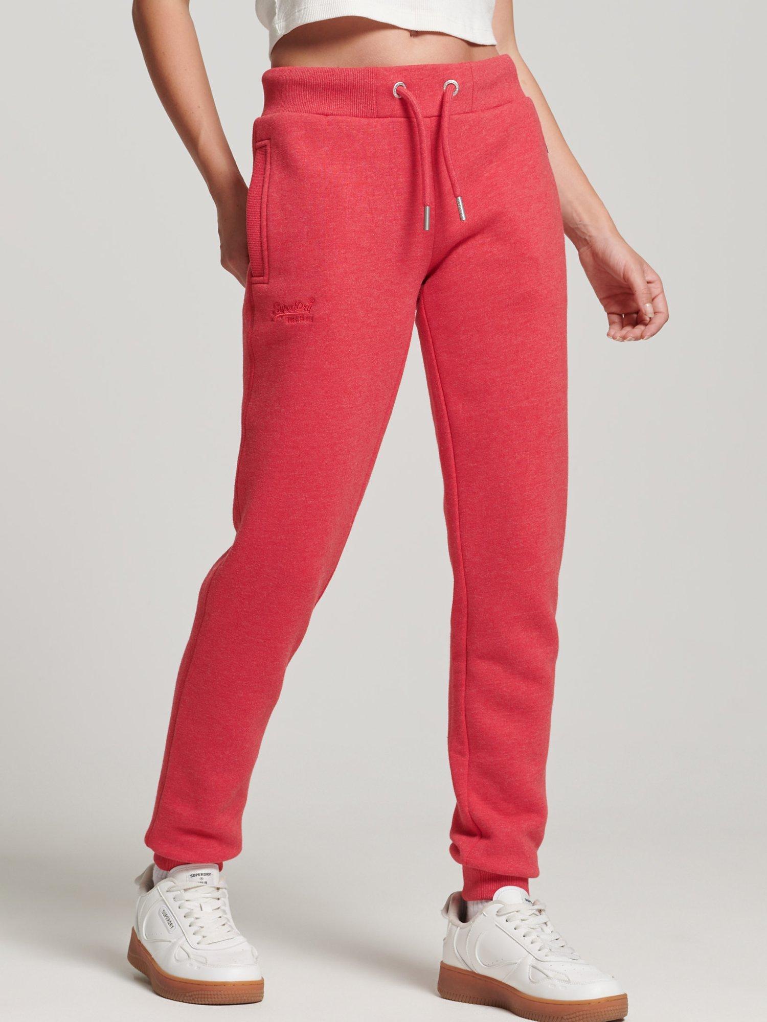 Superdry Organic Cotton Essential Logo Joggers, Papaya Marl