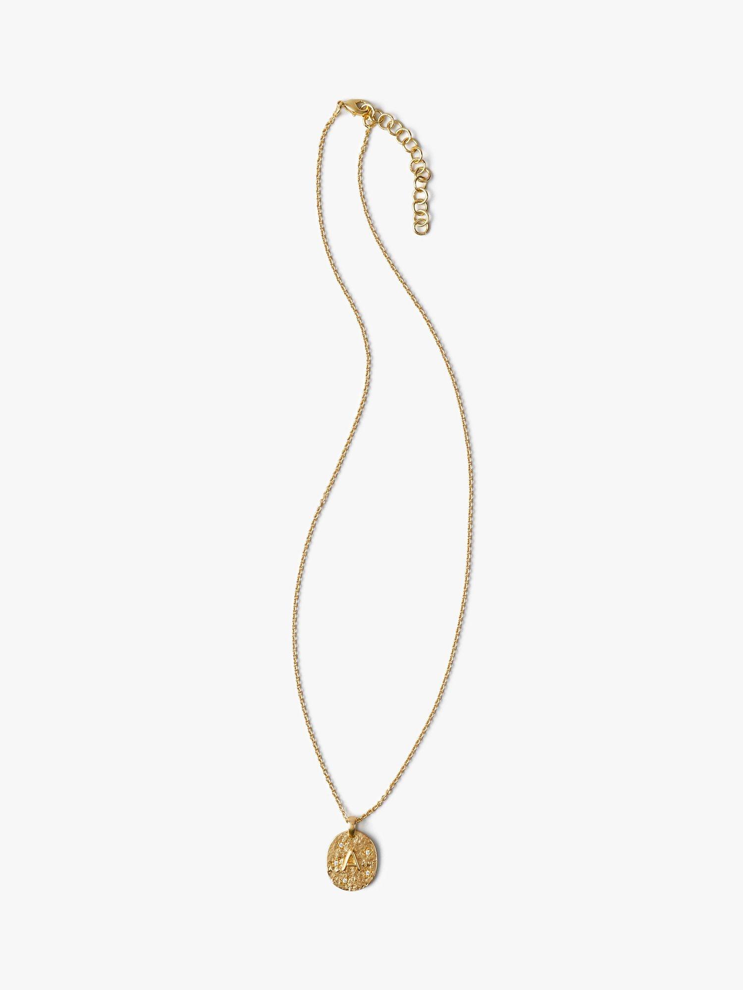 HUSH Cliara Initial Pendant Necklace, Gold