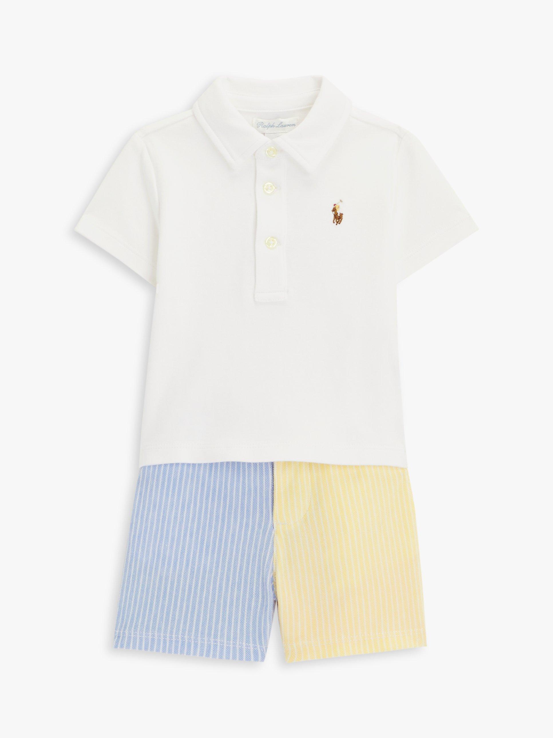 Ralph Lauren Baby Short Sleeve Polo & Stripe Shorts Set, Multi