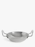 John Lewis Hammered Stainless Steel Balti Dish, Silver