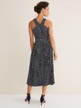 Phase Eight Elsie Spot Print Belted Dress, Navy/Ivory