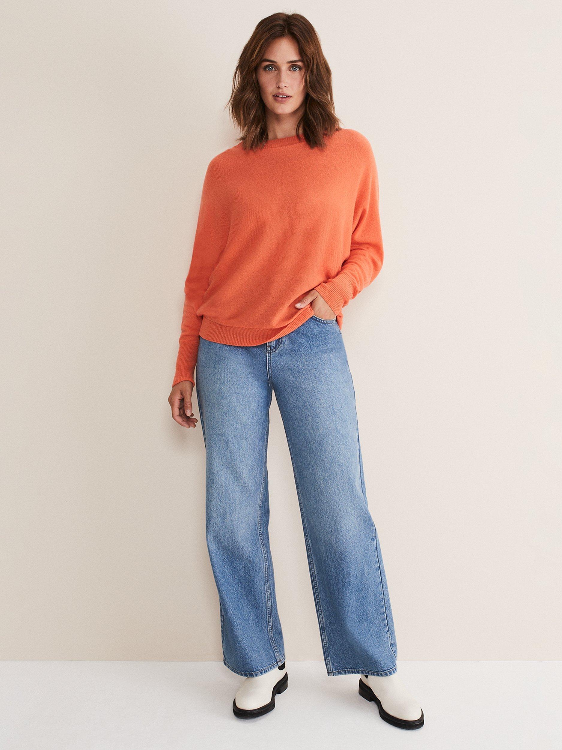 Phase Eight Beatrice Cashmere Jumper, Orange Fizz, XS