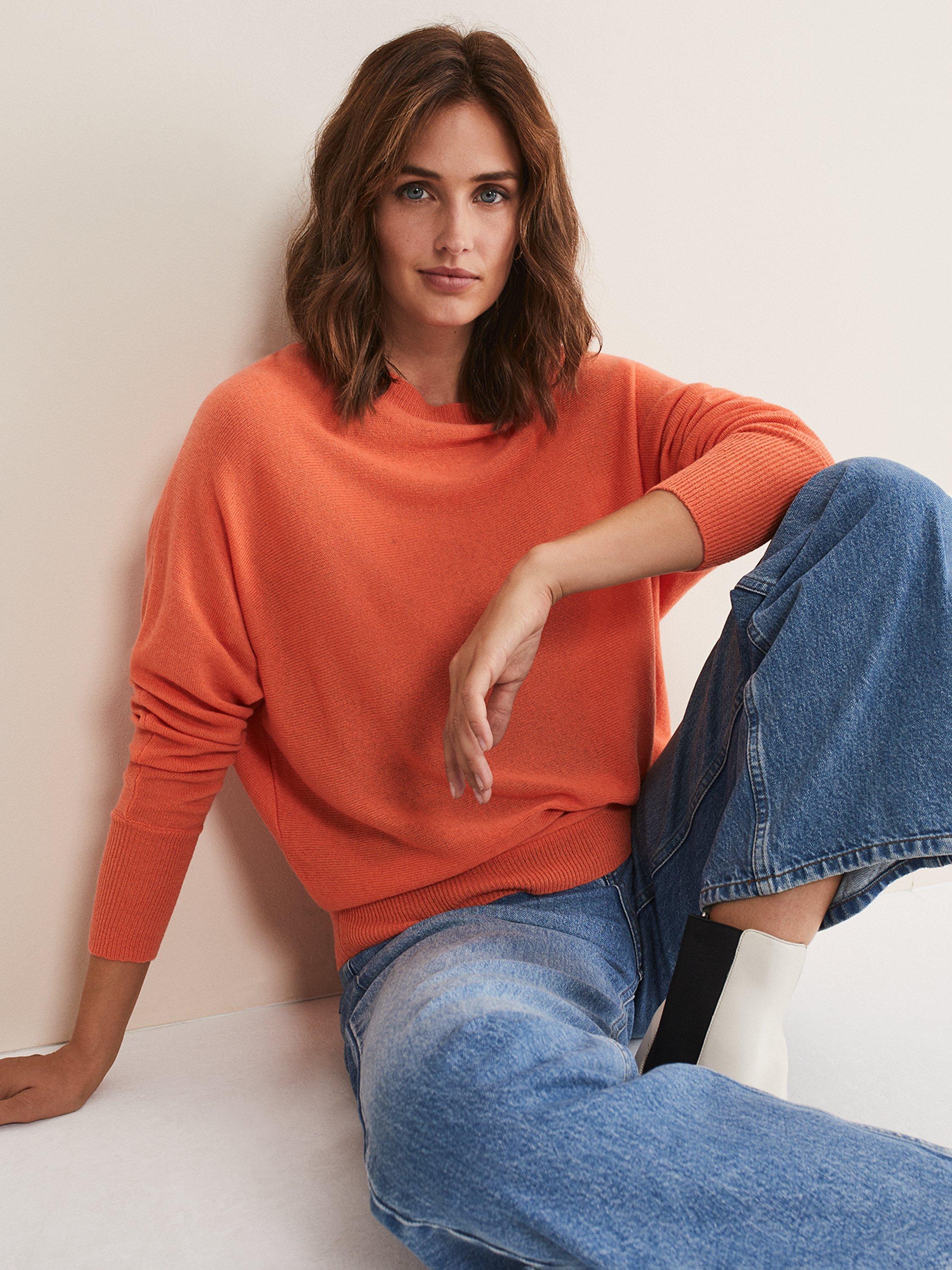 Phase Eight Beatrice Cashmere Jumper, Orange Fizz, XS