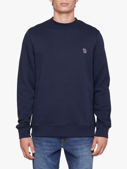 Paul Smith Zebra Embroidered Organic Cotton Jumper, Blue