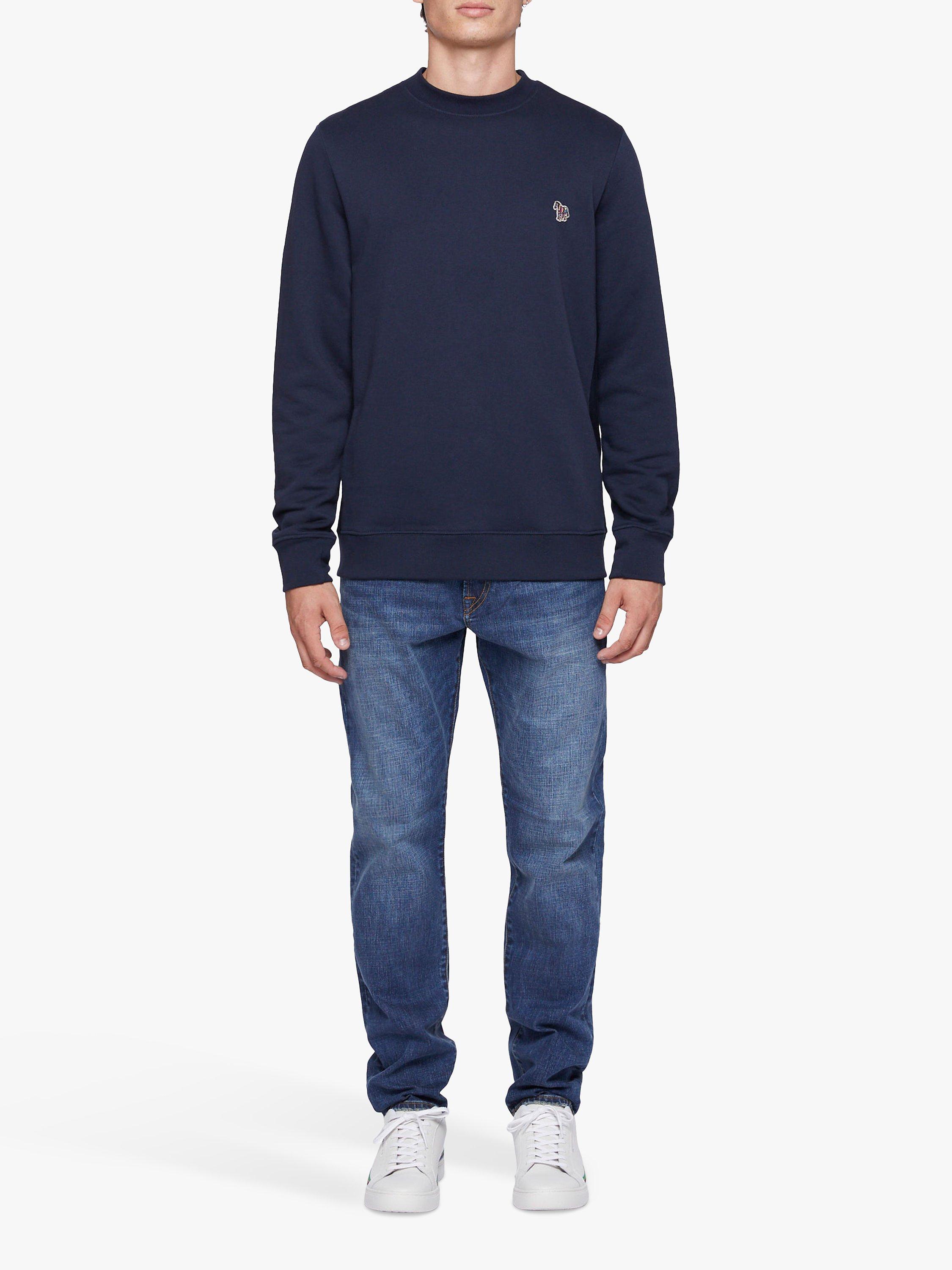 Product image 3 of 5, which shows Paul Smith Zebra Embroidered Organic Cotton Jumper, Blue, S