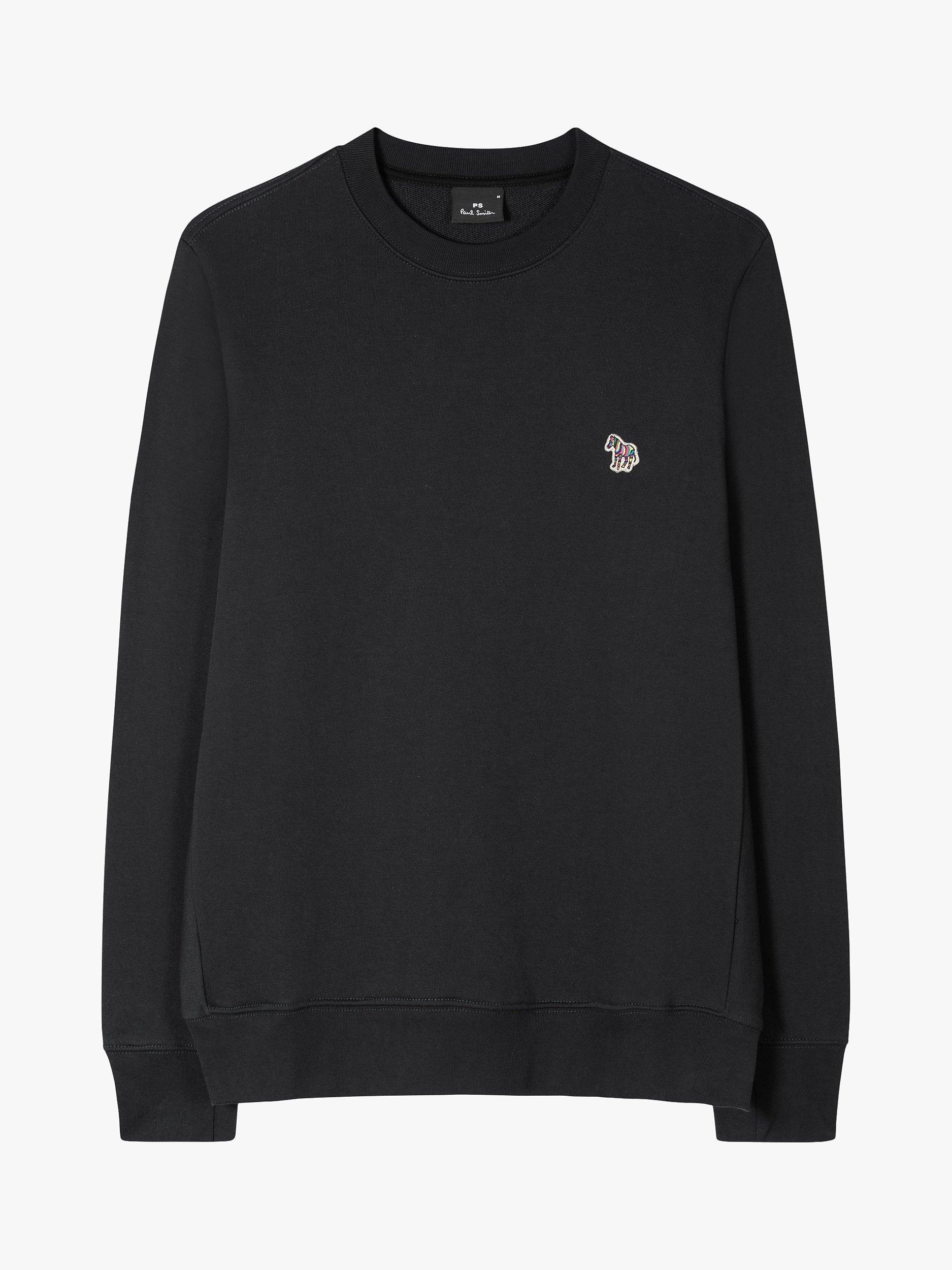 Paul Smith Zebra Embroidered Organic Cotton Jumper Black