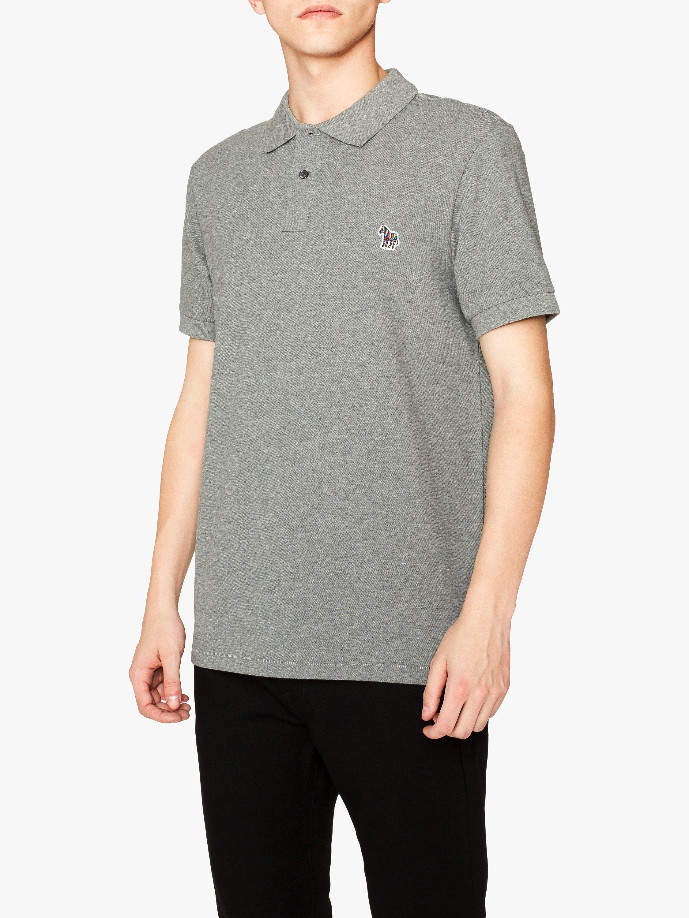 PS Paul Smith Pique Zebra Polo Shirt, Greys, S