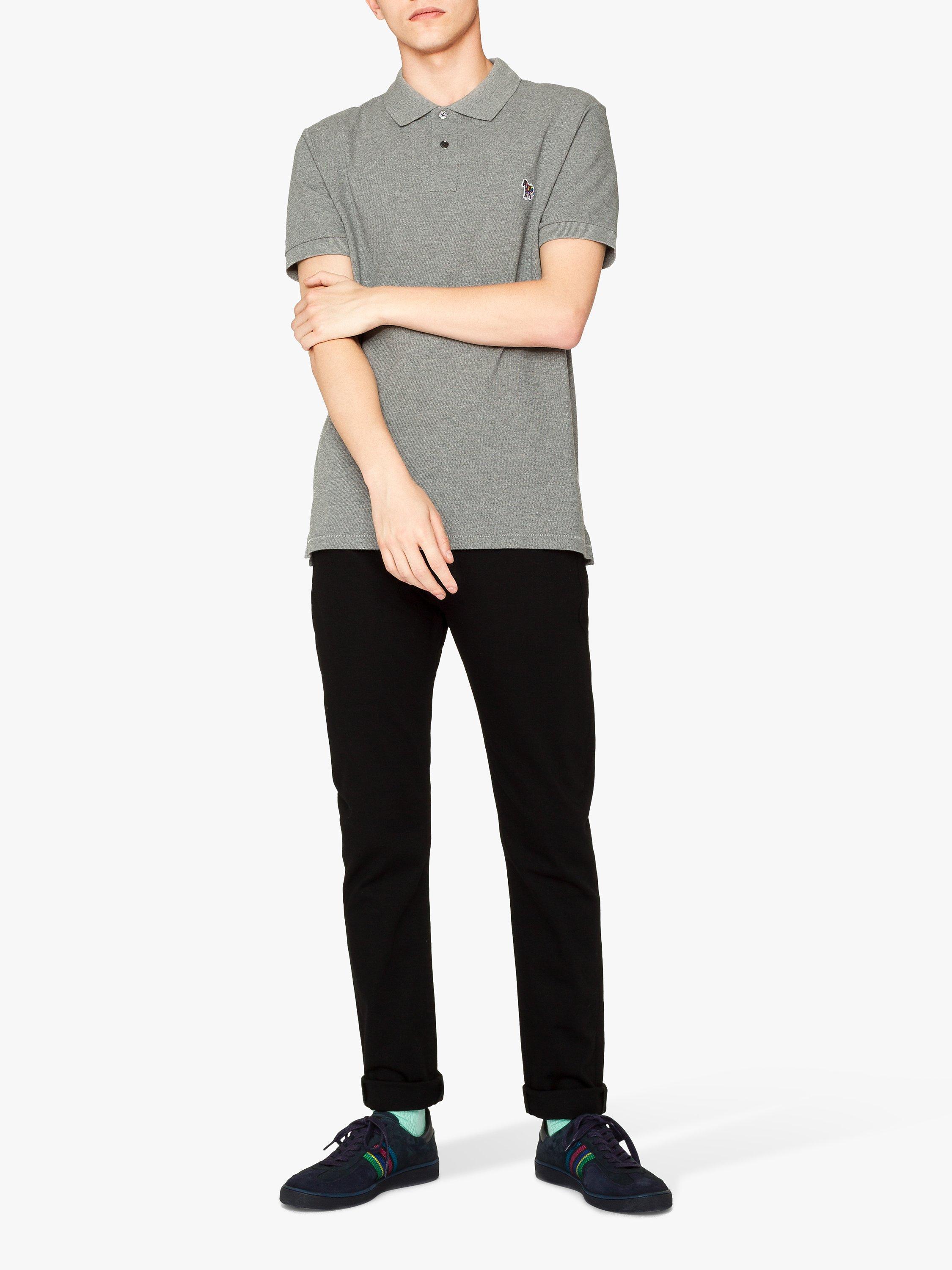 PS Paul Smith Pique Zebra Polo Shirt, Greys, S