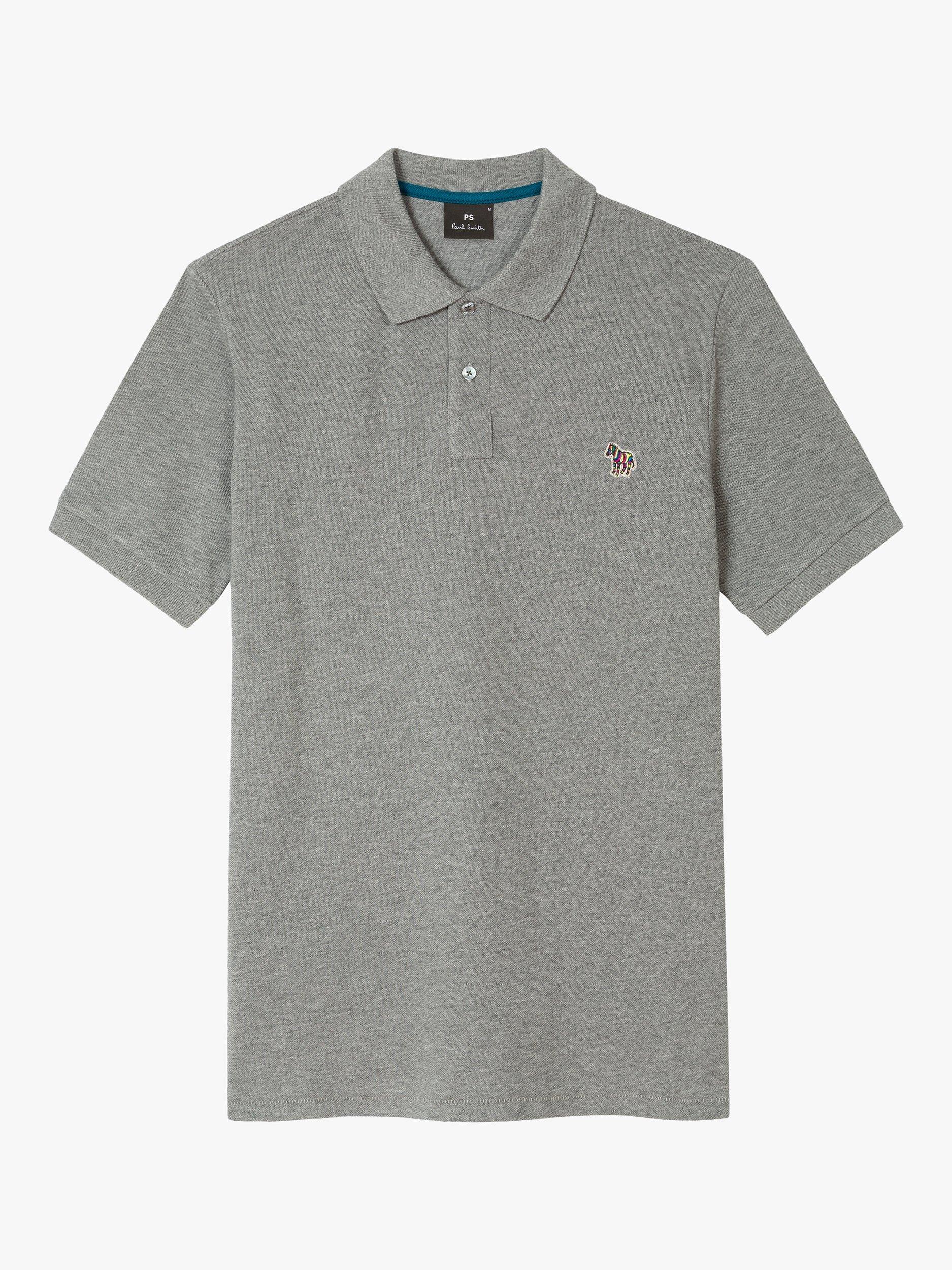 PS Paul Smith Pique Zebra Polo Shirt, Greys, S