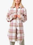 Burgs Dawlish Checked Wool Blend Shacket, Chalk White