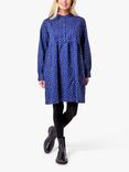 Burgs Buckland Printed Smock Dress, Midnight Navy