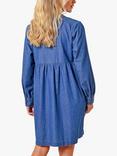 Burgs Cambrose Dobby Smock Dress, Indigo Blue