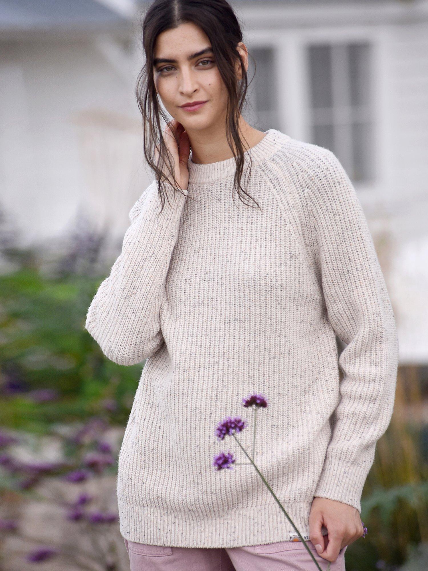 Burgs Paington Merino Wool Jumper, Chalk White, 10
