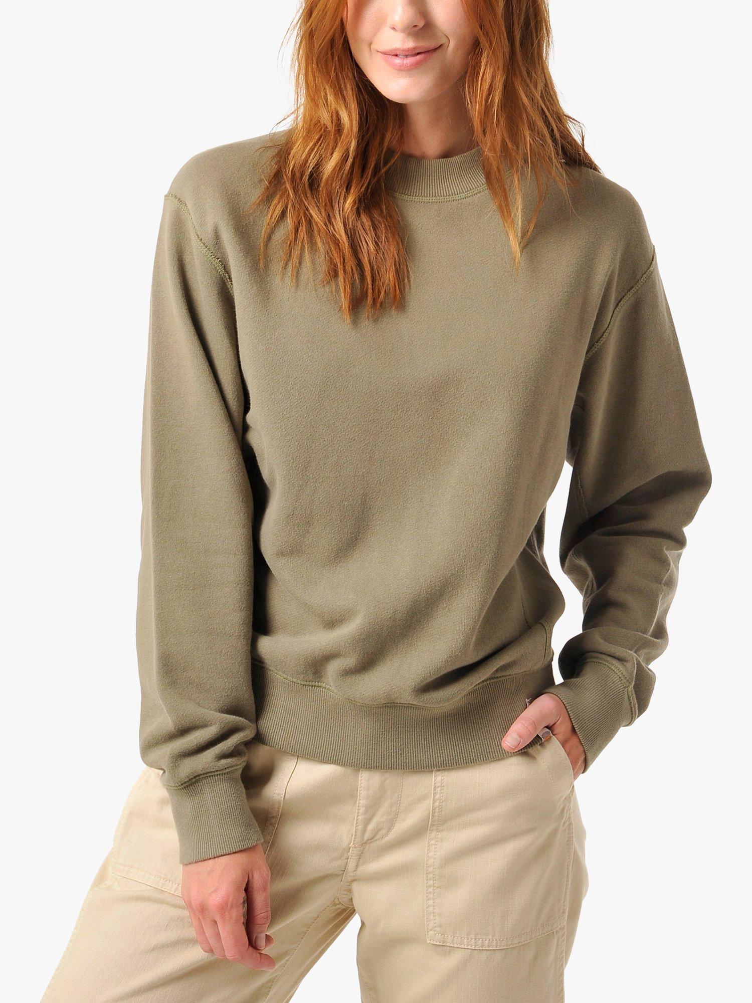 Burgs Drift Crew Neck Jumper, Olive Green