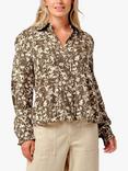 Burgs Bray Floral Blouse, Deep Olive Green