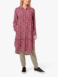 Burgs Tawton Longline Floral Shirt, Burgundy Wine