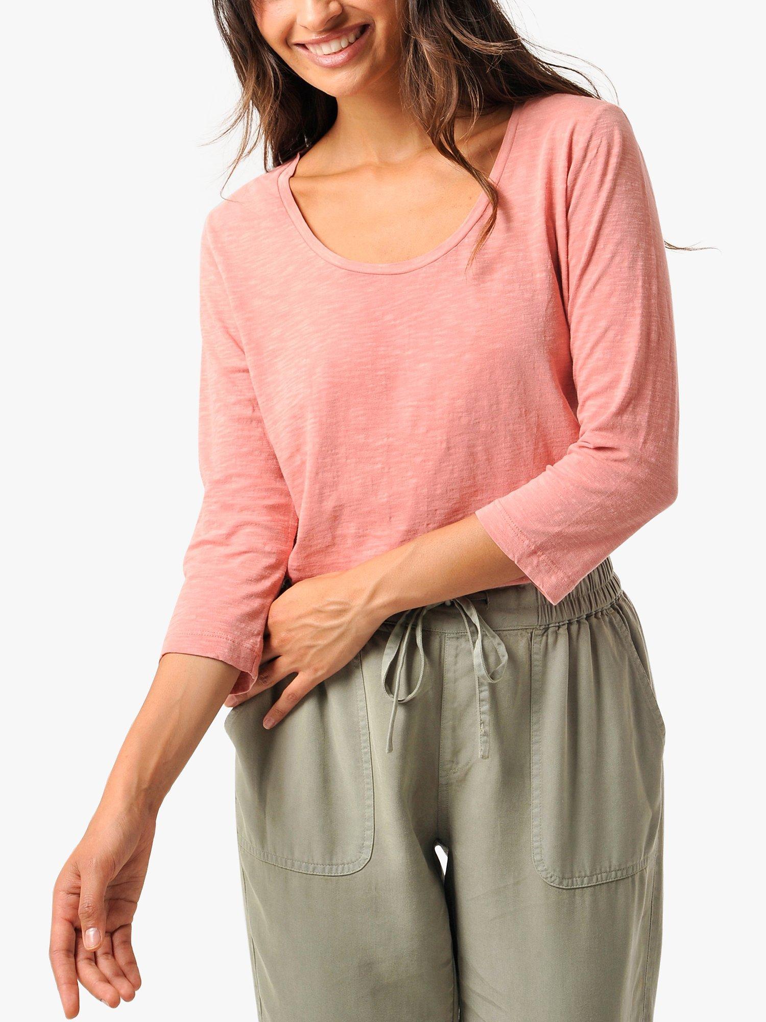 Burgs Tideford Cotton T-Shirt, Rose Pink, 10