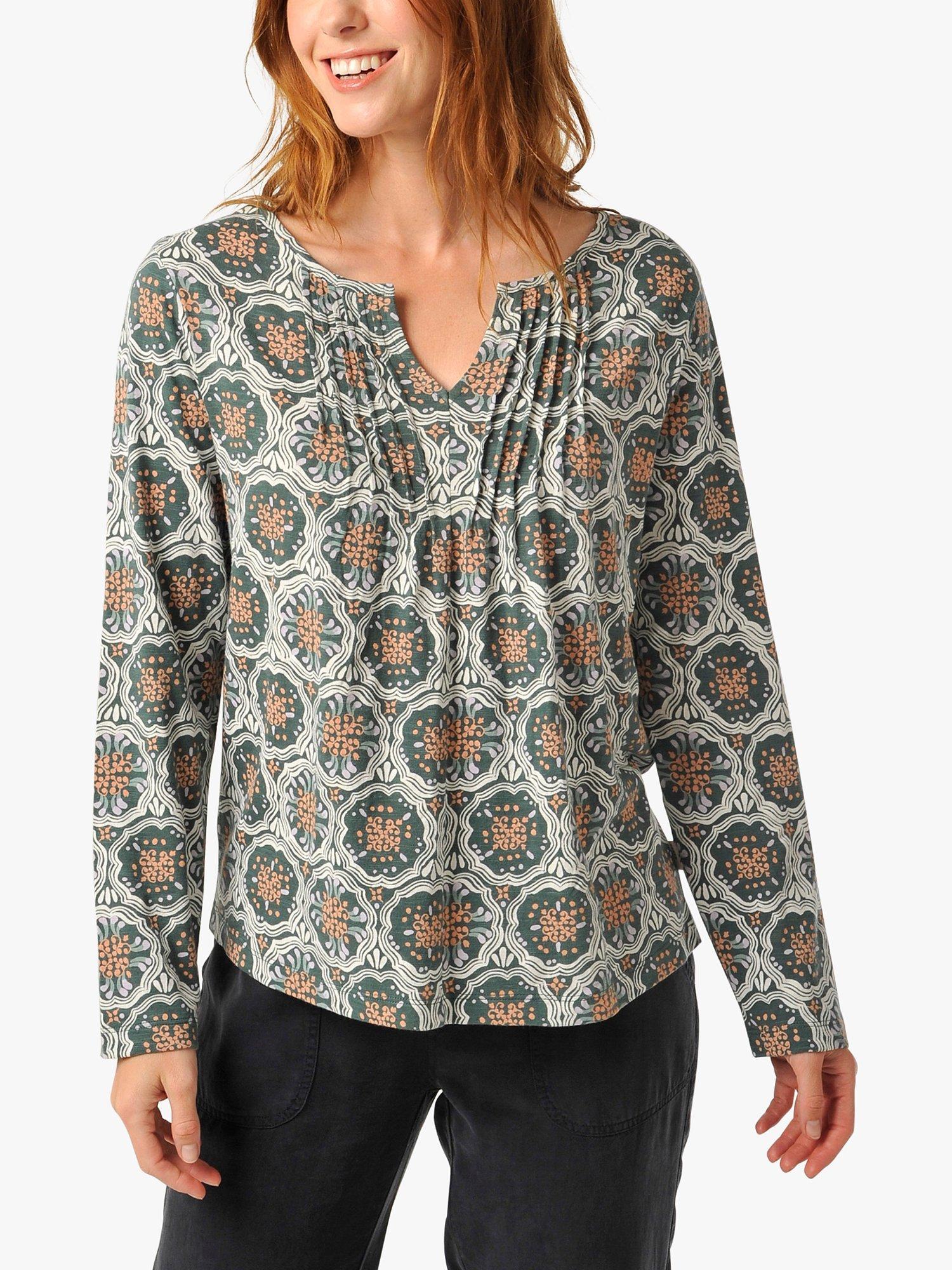 Burgs Reen Cotton Relaxed Fit Top, Teal Green