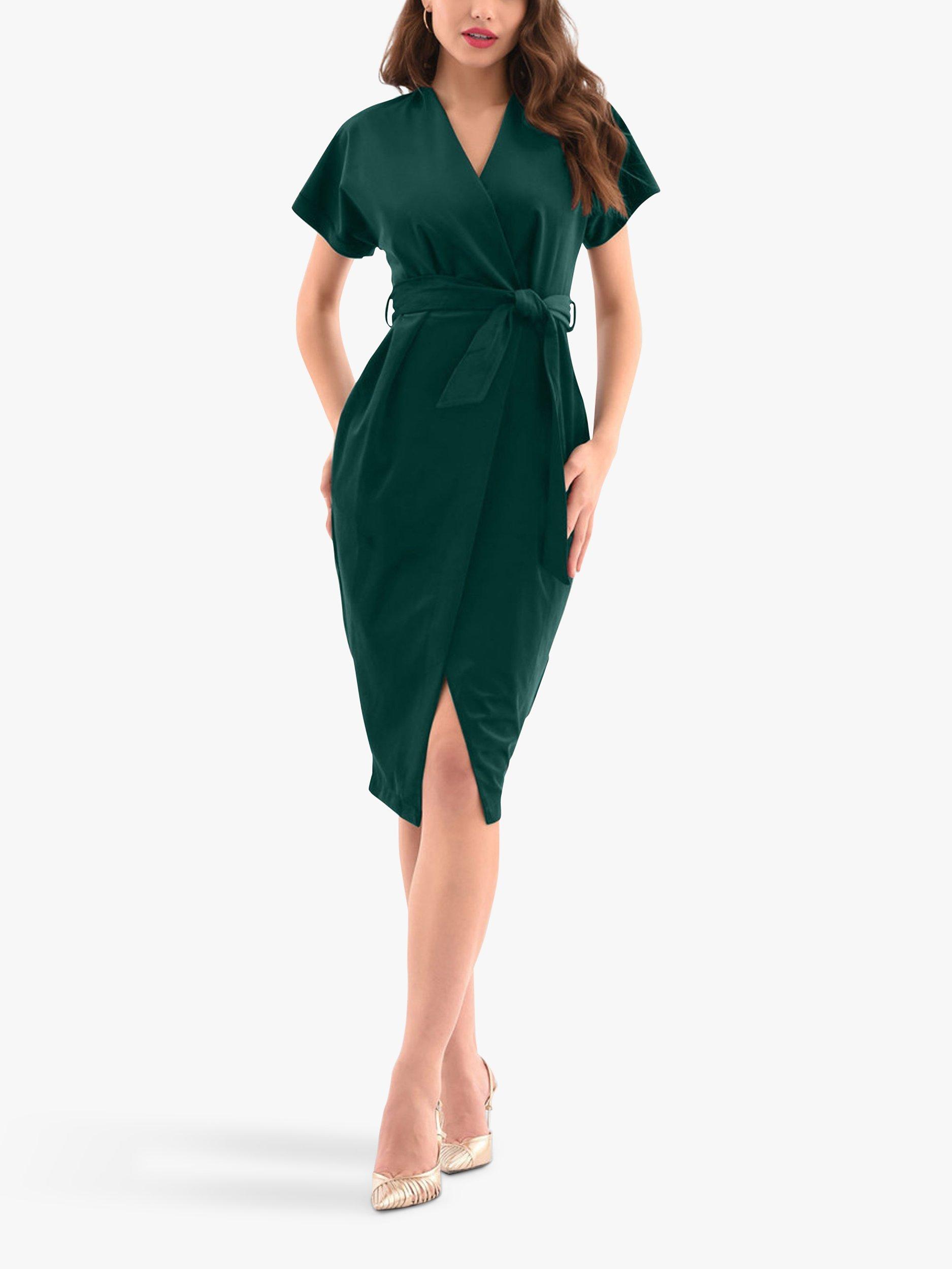 Closet London Wrap Midi Dress, Green