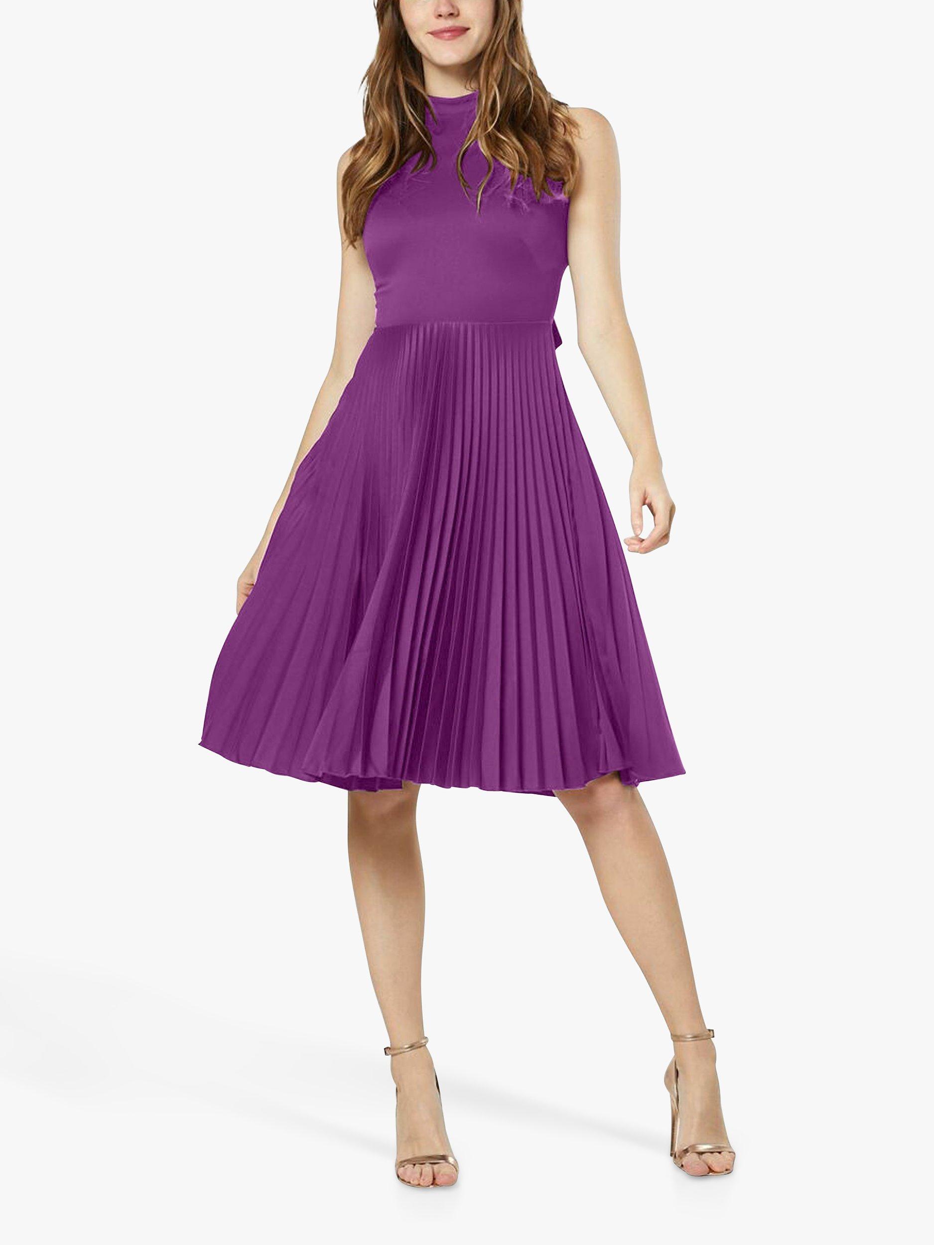 Closet London Pleated Midi Dress, Purple, 8