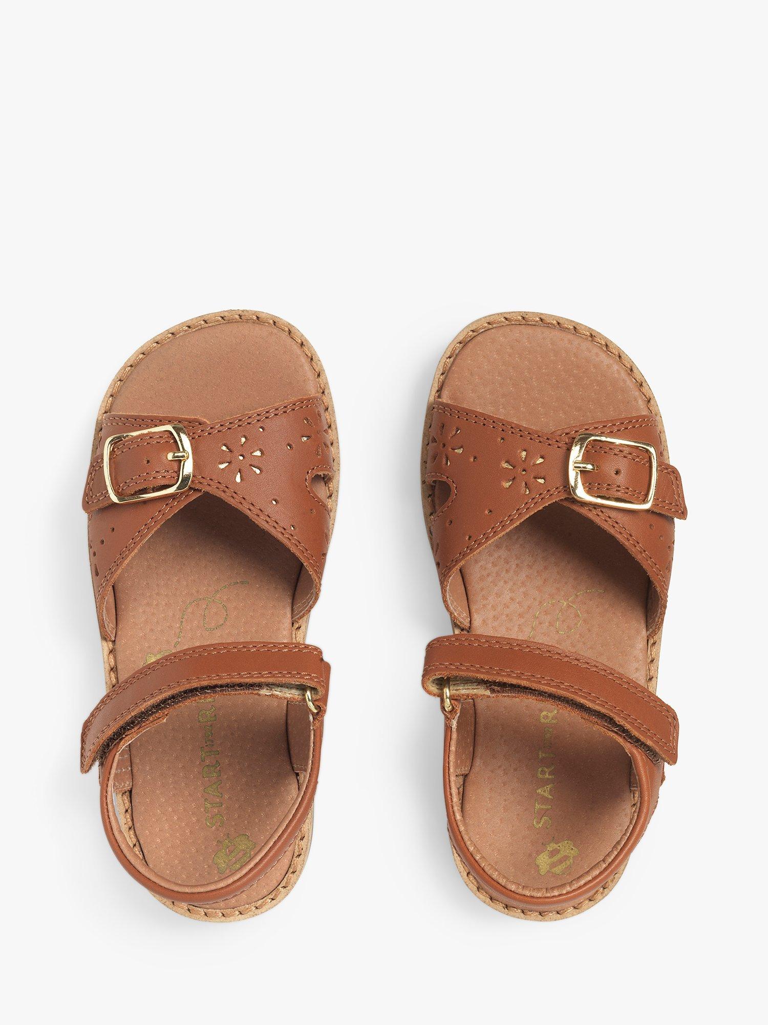 Start-Rite Kids' Holiday Leather Sandals, Tan Leather, 7F Jnr