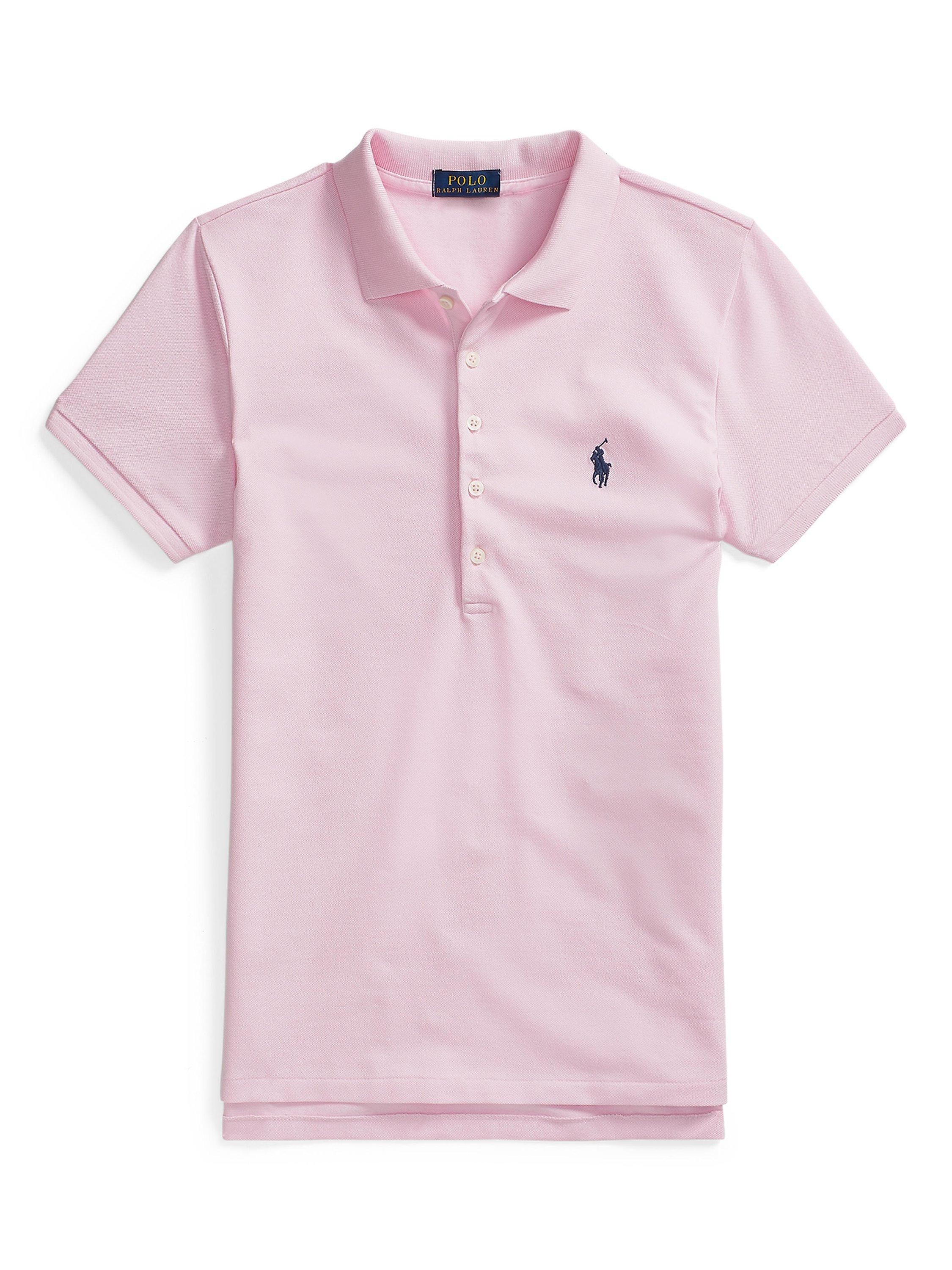 Product image 5 of 5, which shows Polo Ralph Lauren Polo Neck Top, Country Club Pink, XS