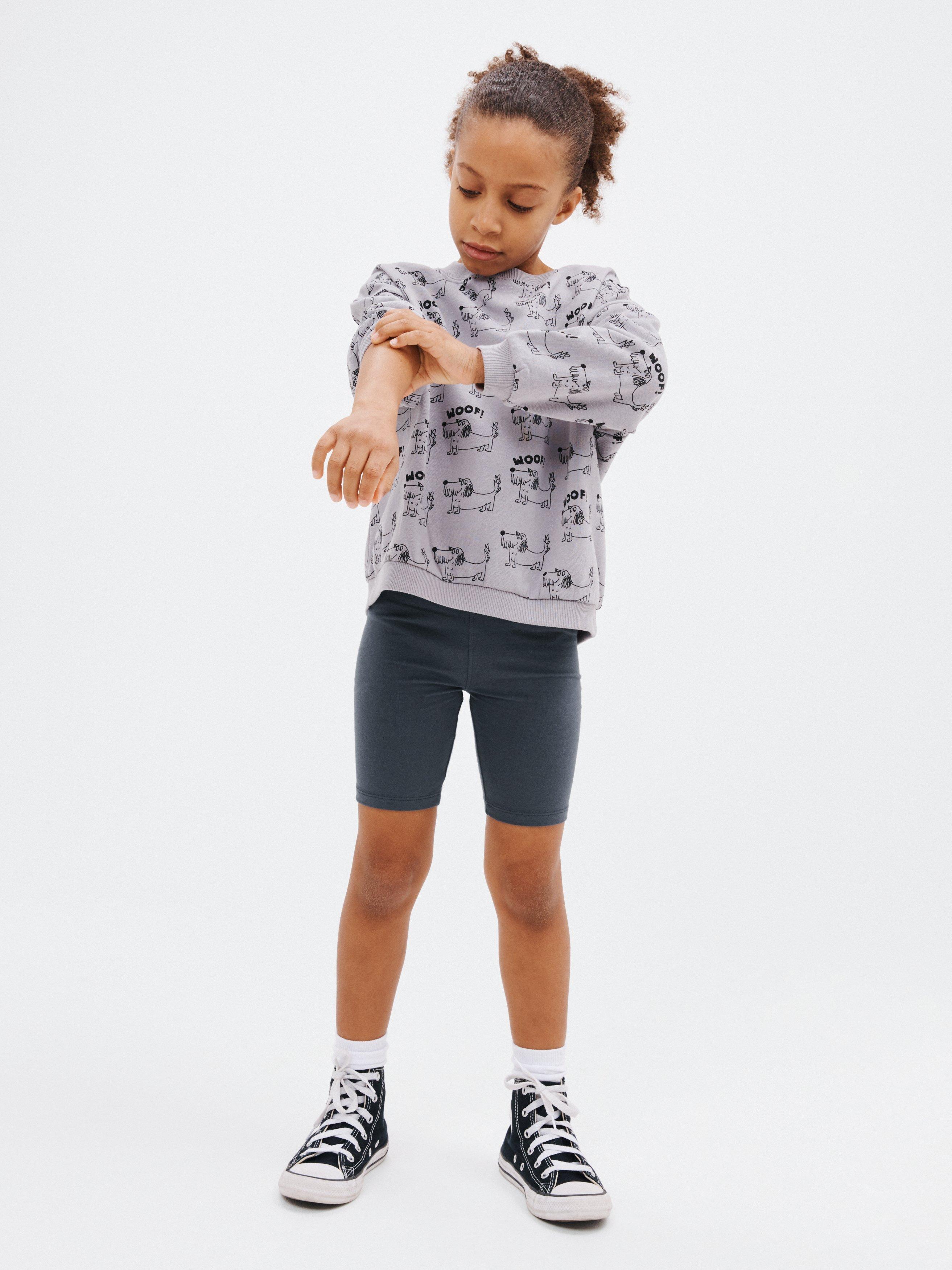 Product image 3 of 5, which shows John Lewis ANYDAY Kids' Jersey Cycling Shorts, Dark Grey, 2 years
