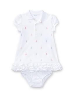 Polo Ralph Lauren Baby Schiffli Dress & Bloomers Set, White, White