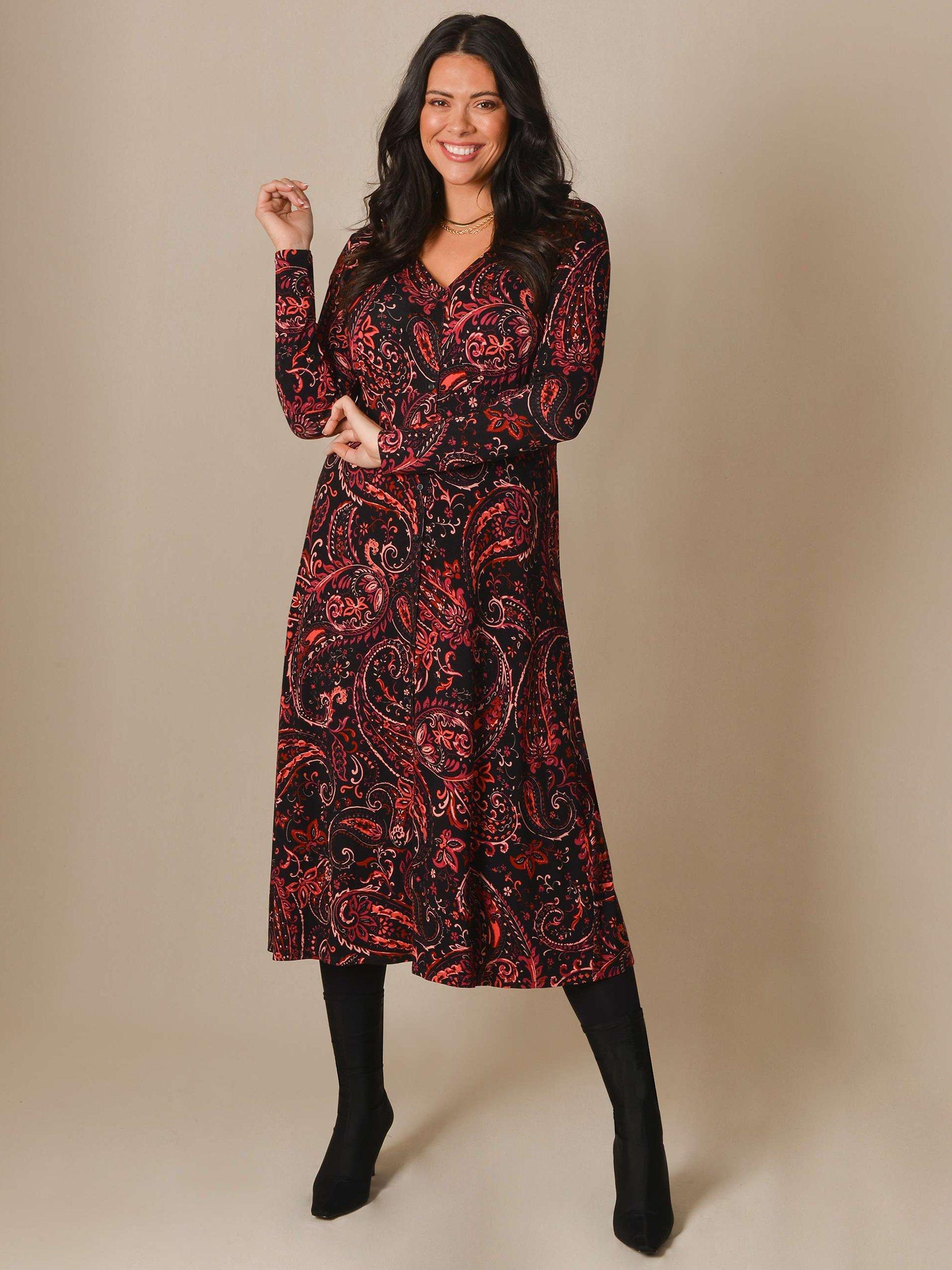 Live Unlimited Curve V-Neck Midi Dress, Pink